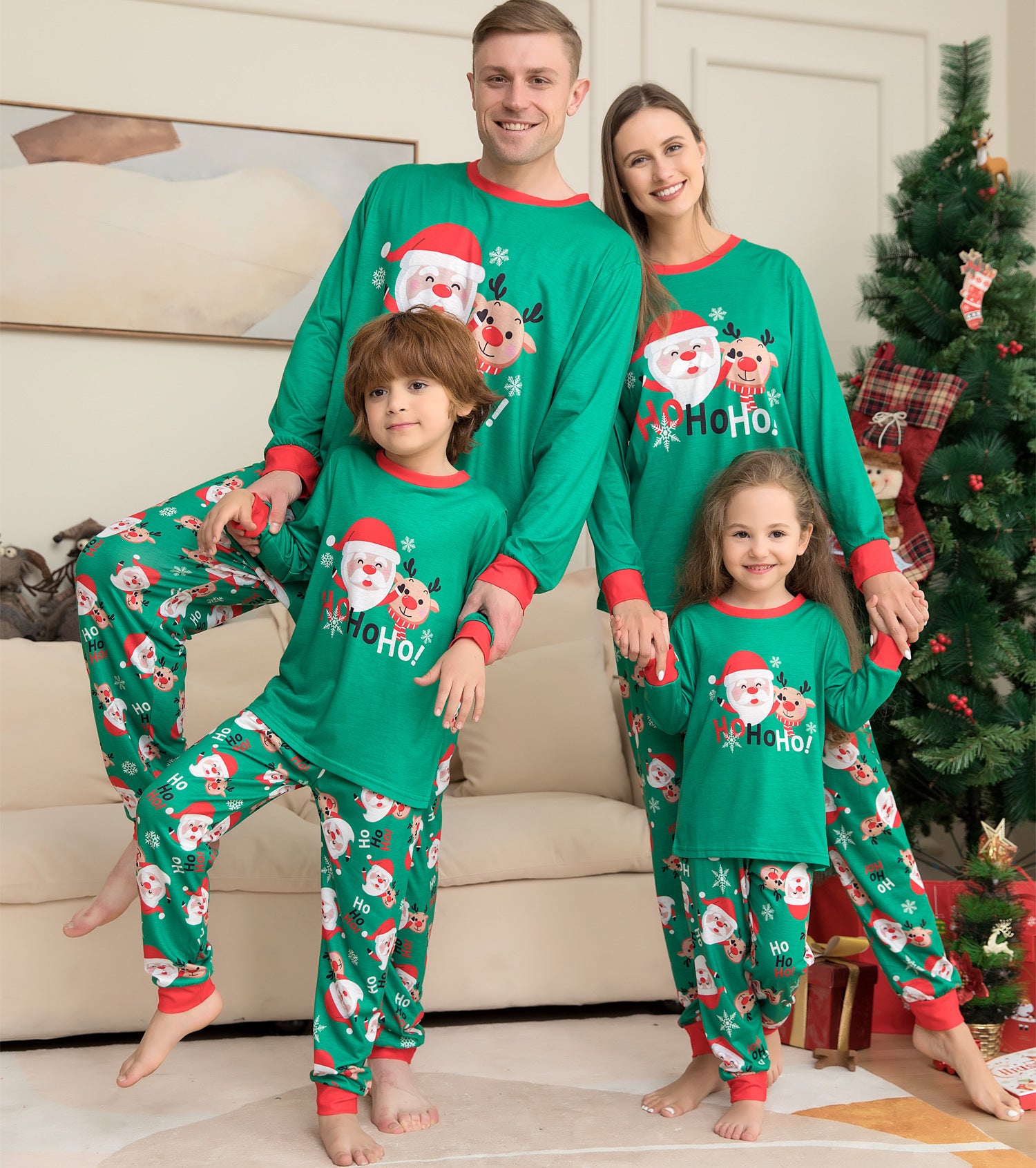 Christmas Pajamas For Family Matching Family Christmas PJs Sets Santa Claus Printed Top Sleepwear - MAGM Enterprises LLC