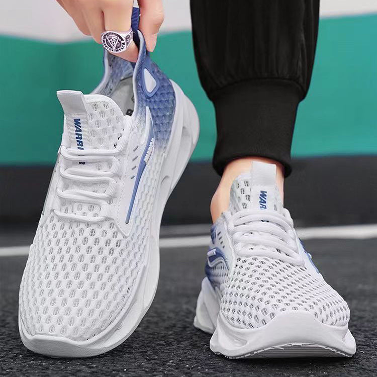 Men's Lace-up Sneakers Mesh Sports Shoes Fashion Hollow-sole Low Top Running Shoes - MAGM Enterprises LLC