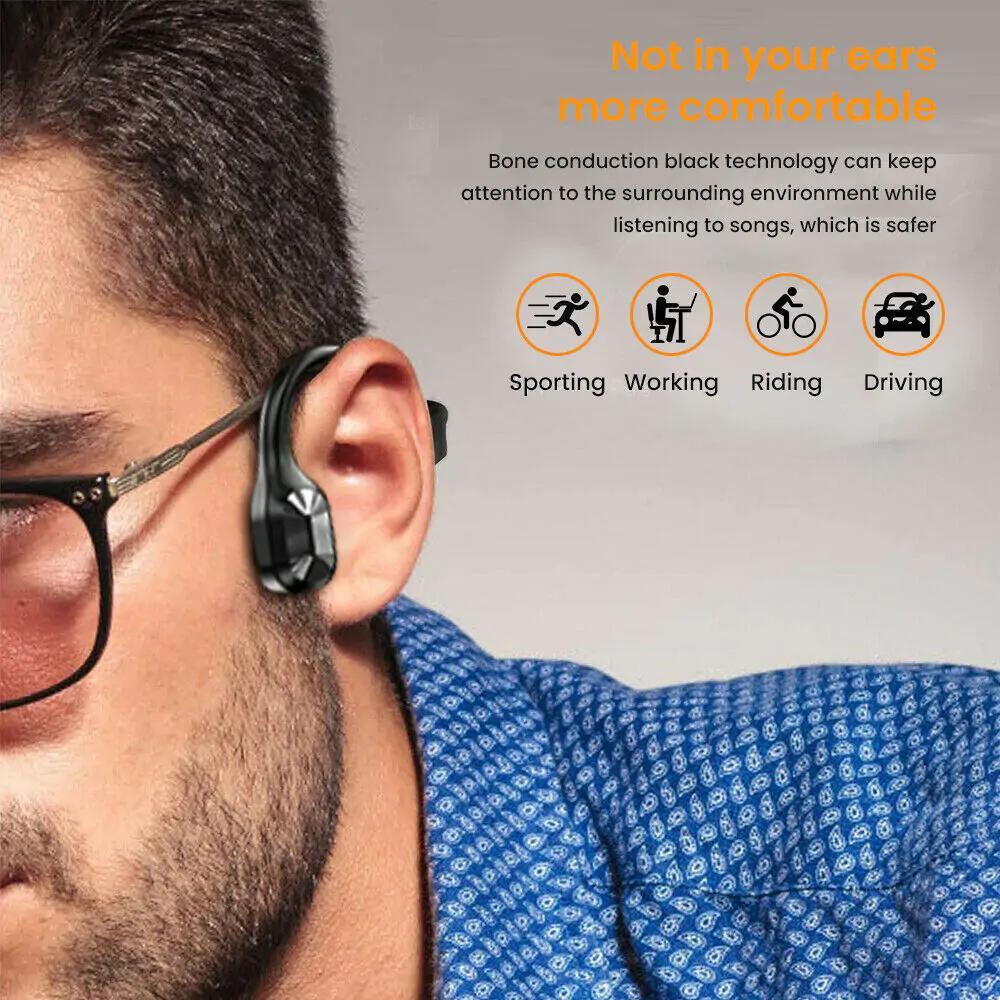 Bone Conduction Headphones Waterproof Open Ear Wireless Earbuds Bluetooth Long Playtime Sports Headset With Mic Sweatproof Premium Sound Air Conduction Earphones For Running Sports Swimming - MAGM Enterprises LLC