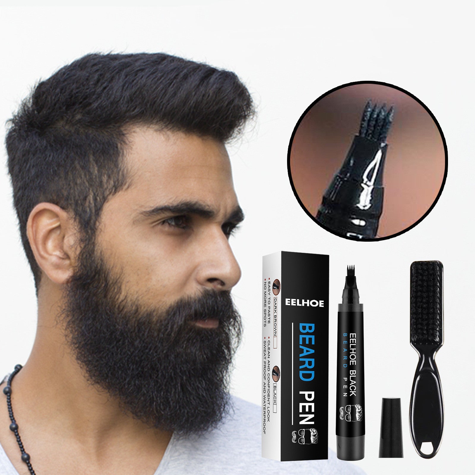 Water-proof Sweat-proof Beard Pen with Detangling brushe for MEN - Mag Max Mart