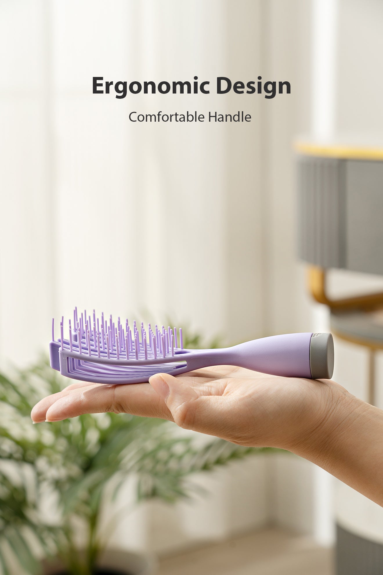 1pc Massage Hair Comb - Elastic Scalp Massage Comb, Wet Dry Dual Purpose Comb, Hollow Out Hair Brush - Haircare Heatless Tool For Women And Men - MAGM Enterprises LLC