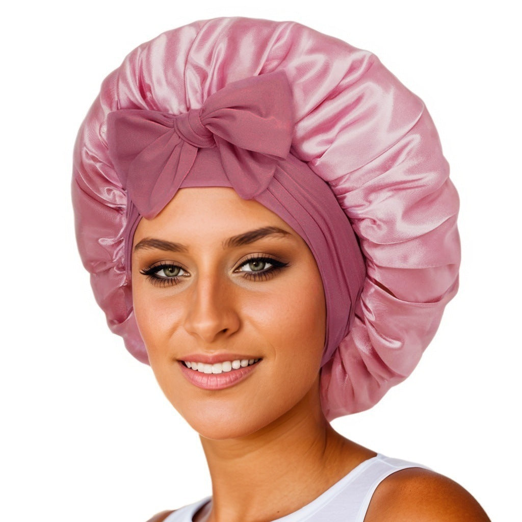 New Silk Bonnet For Sleeping Women Satin Bonnet Hair Bonnet Night Sleep Cap Scarf Wrap For Curly Hair With Tie Band For Curly Hair - MAGM Enterprises LLC