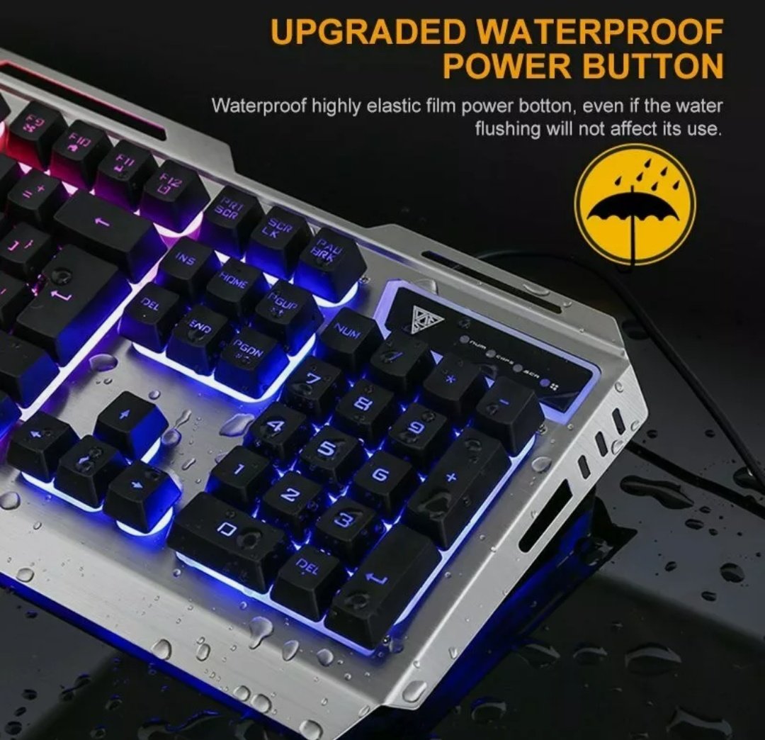 Ninja Dragon Metallic Silver Mechanical Gaming Keyboard and Mouse Set - Mag Max Mart