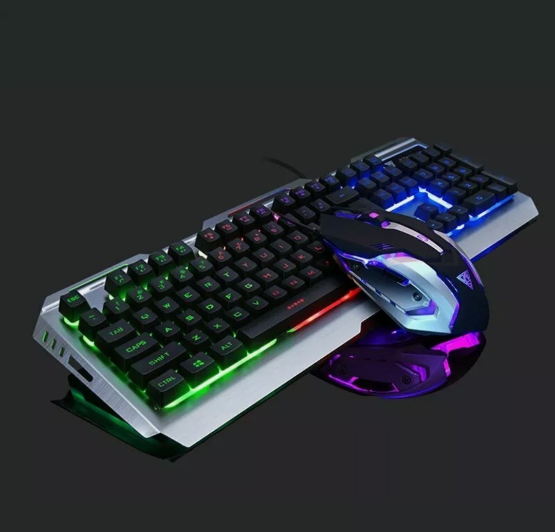 Ninja Dragon Metallic Silver Mechanical Gaming Keyboard and Mouse Set - Mag Max Mart