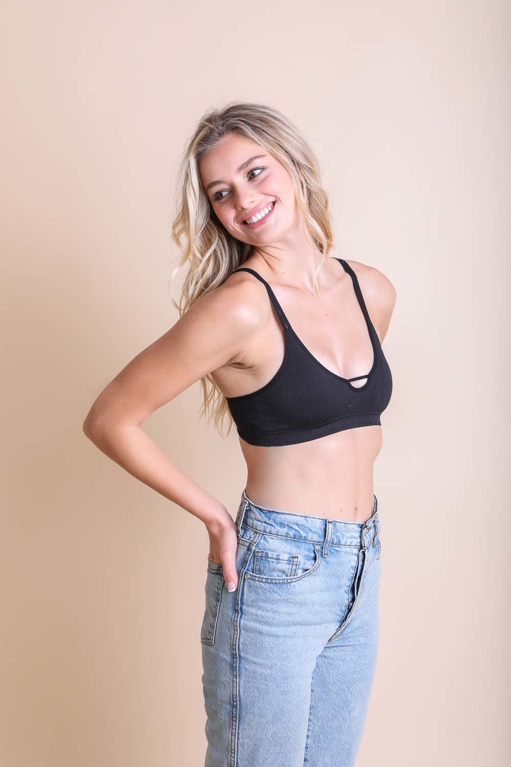 Ribbed Keyhole Bralette - MAGM Enterprises LLC