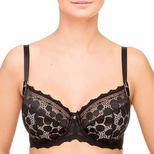 Lauma Pearly Shadow Semi Sheer Full Figure Polka Dot Lace Bra - MAGM Enterprises LLC